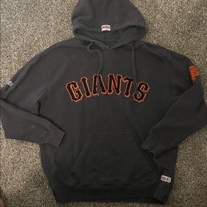 Stitches Black Hoodie with Gray Lettering